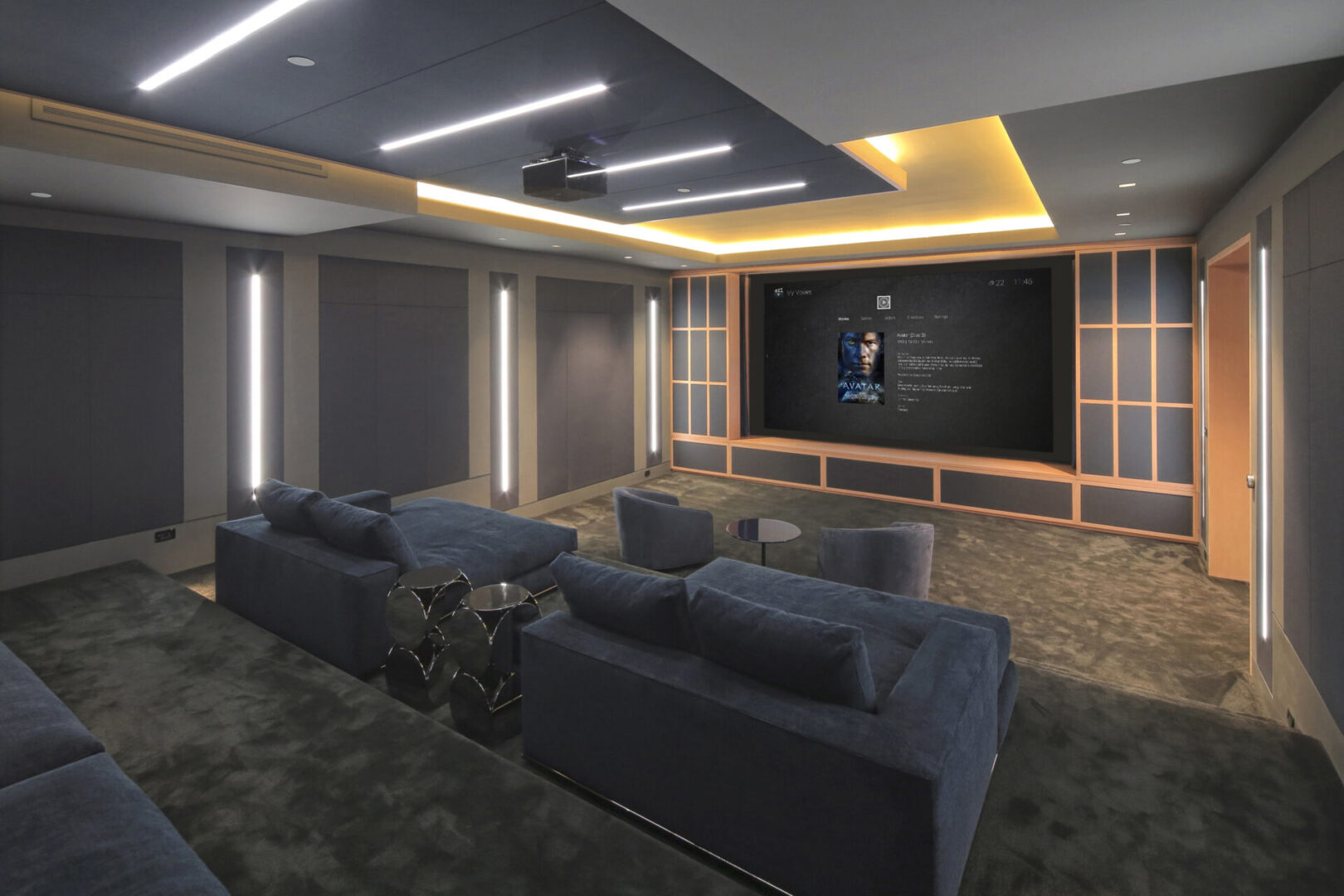 A large room with couches and a television.