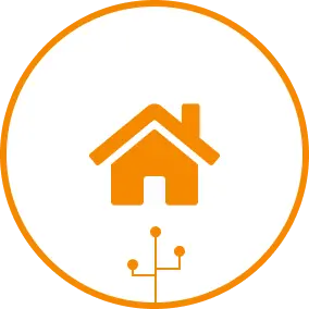 A picture of an orange and white icon.